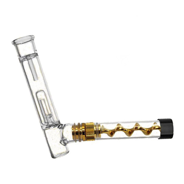 Pipa Metal y Cristal Twisty Blunt Bubbler para uso en pipas-metal