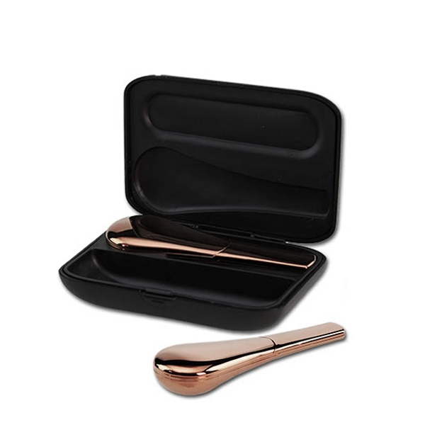 Pipa metálica Jopi magnética de bronce con estuche de 10 cm, para uso en parafernalia