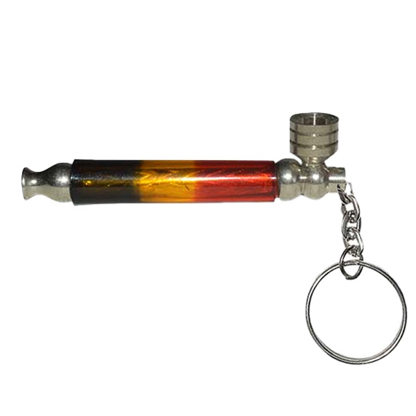 Pipa metálica llavero estilo rasta de 75 mm para uso portátil