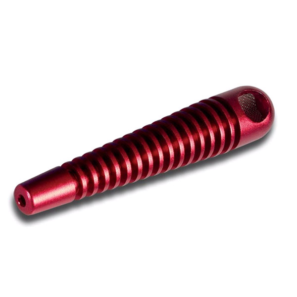Pipa metálica roja con diseño esqueleto de 85 mm para fumadores