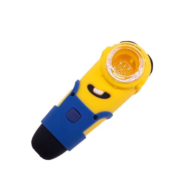 Pipa híbrida mini de silicona con bowl de vidrio de 10 cm para uso en parafernalia