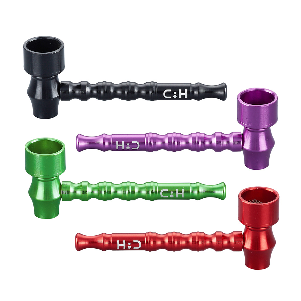 Pipas metálicas de 76 mm para uso en fumado, pack de 4 unidades