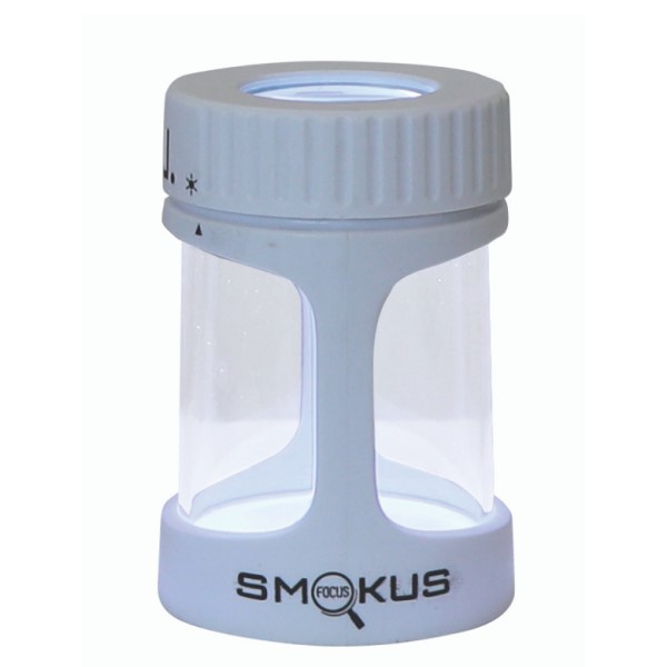 Tarro hermético Smokus Focus Stash Jar White para almacenamiento seguro