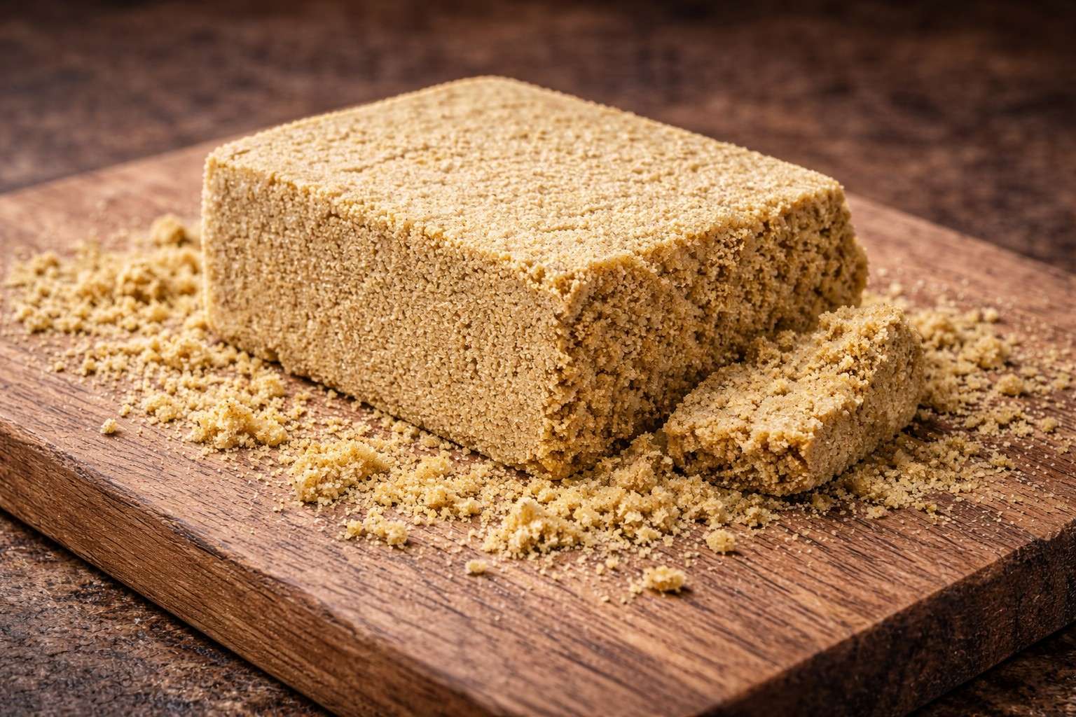 Hash CBD tipo polen dry sift prensado en bloque de color claro