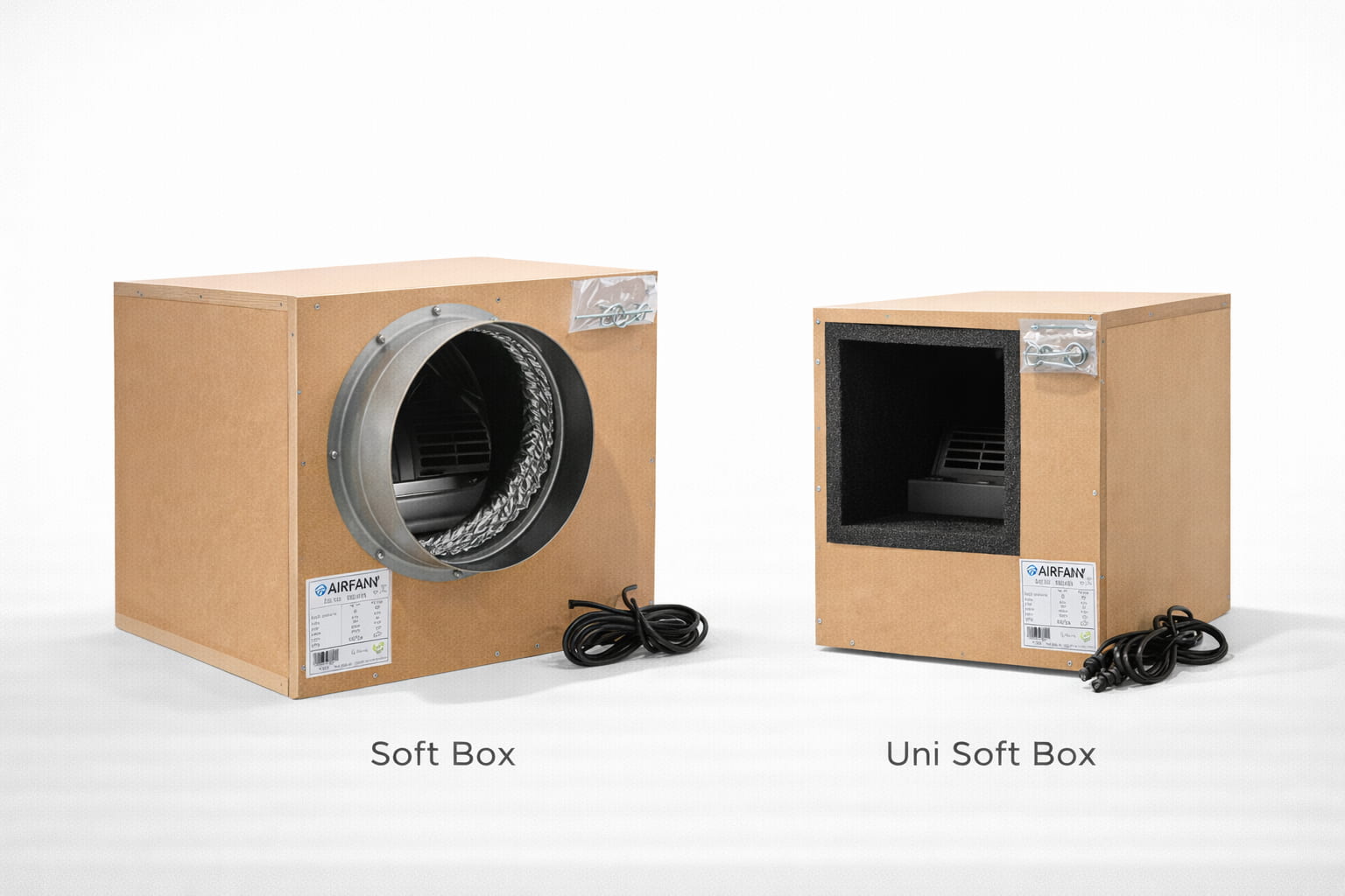 Cajas AIRFAN SOFT-Box y Uni SOFT-Box diseñadas para ventilación silenciosa en salas de cultivo