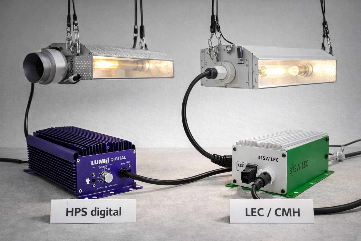 Comparativa entre balastro LEC y balastro digital HPS para cultivo indoor