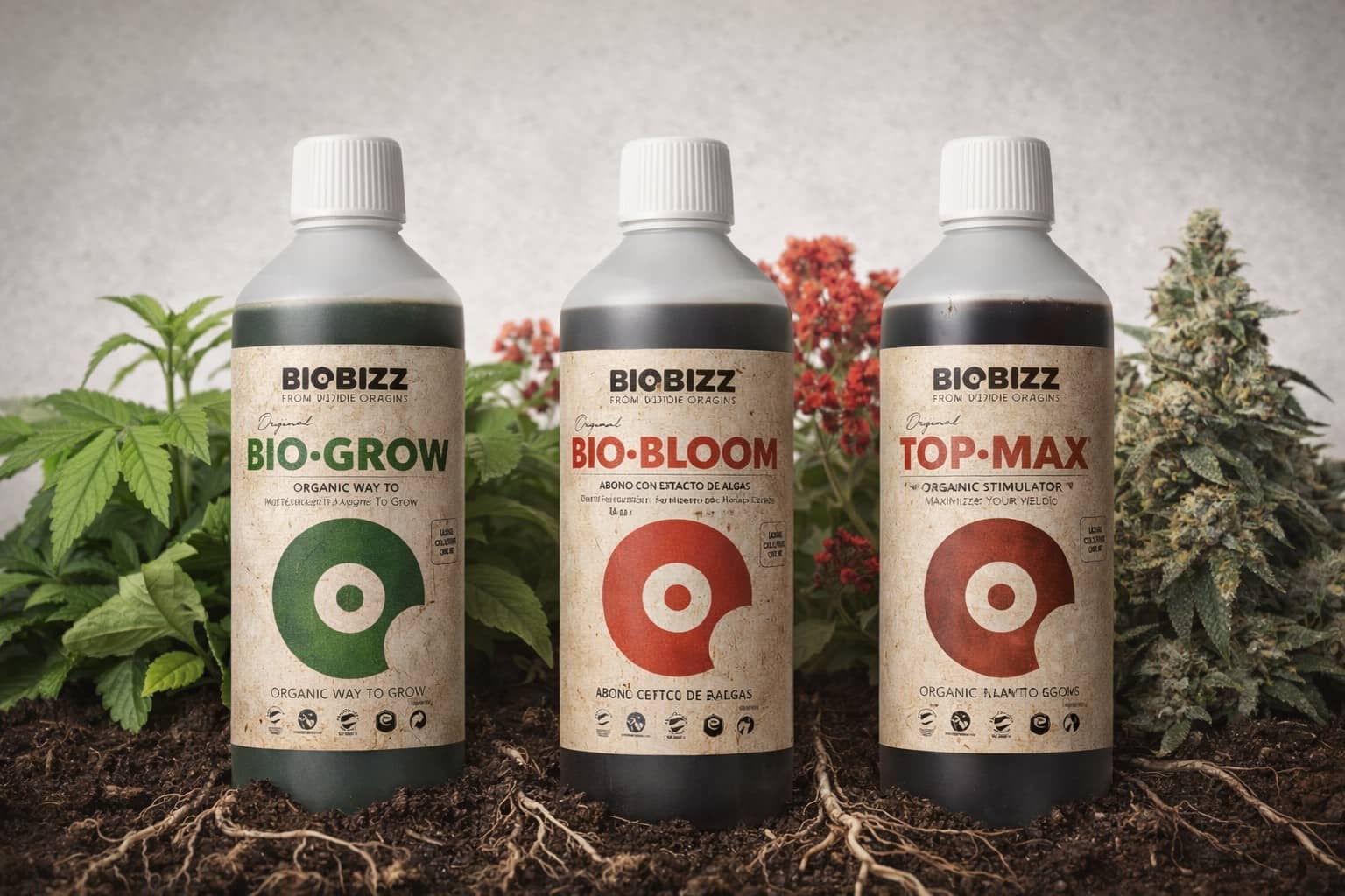 Fertilizantes Biobizz utilizados en cultivo orgánico de marihuana