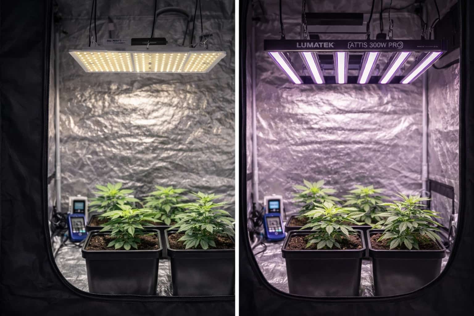 Comparativa de diferentes luces LED para cultivo indoor de marihuana