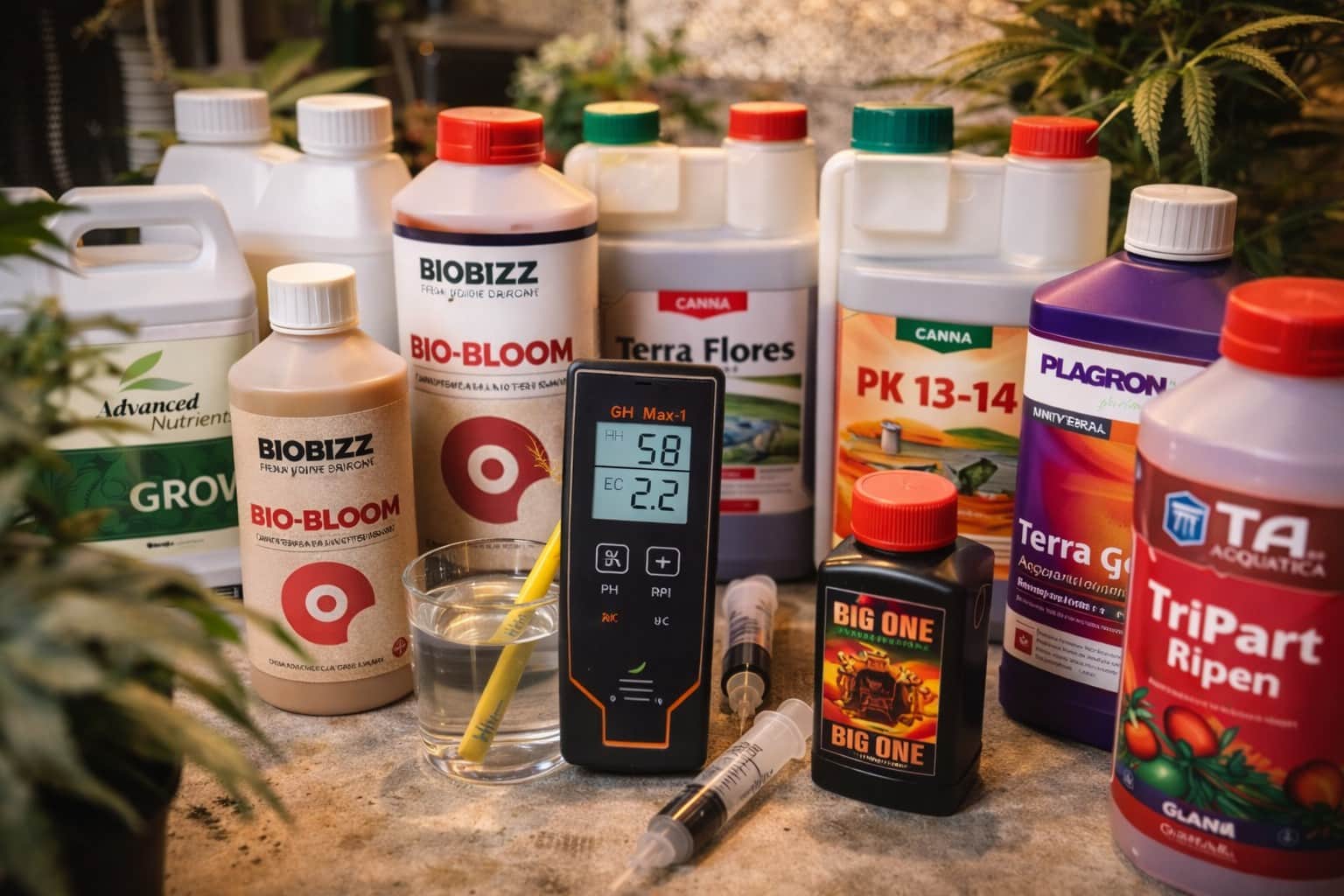 Medición de pH y EC en fertilización de marihuana en cultivo indoor