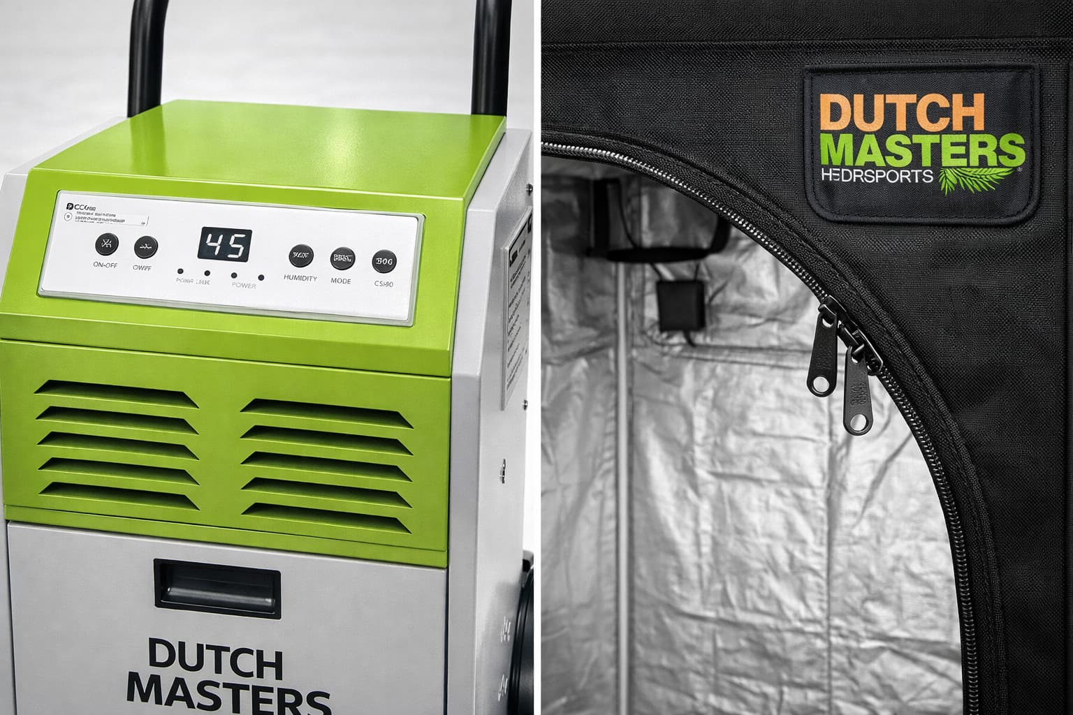 Deshumidificador Dutch Masters junto a armario de cultivo indoor