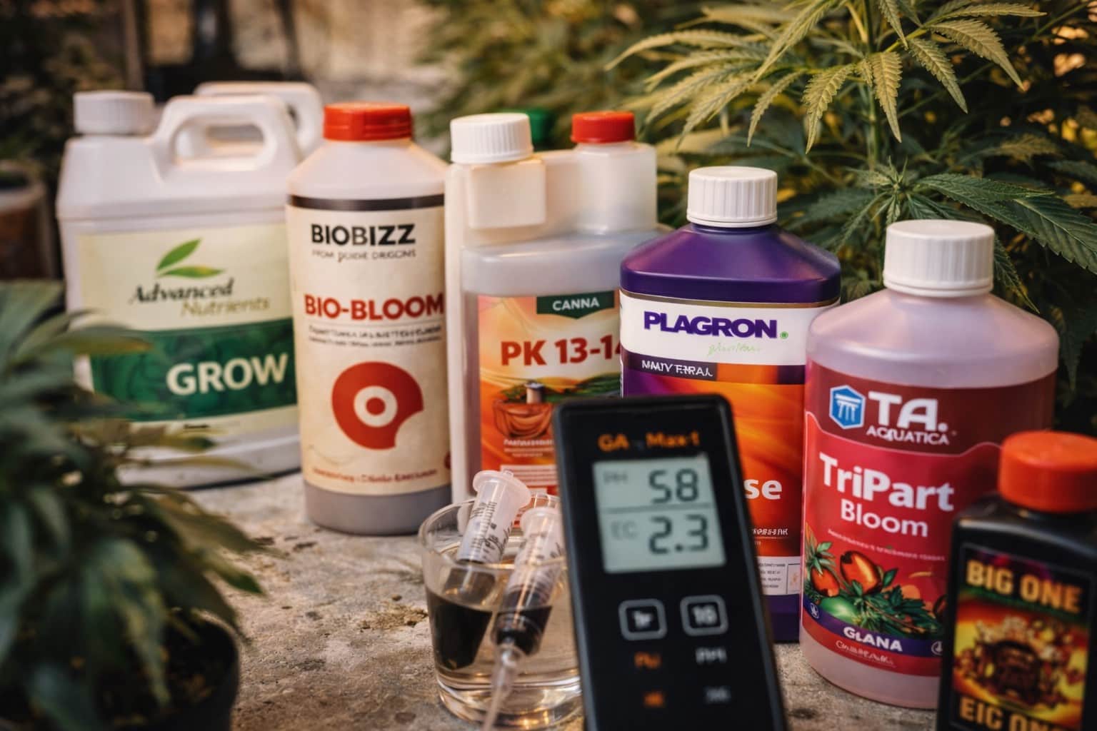 Fertilizantes para marihuana utilizados en un cultivo indoor real