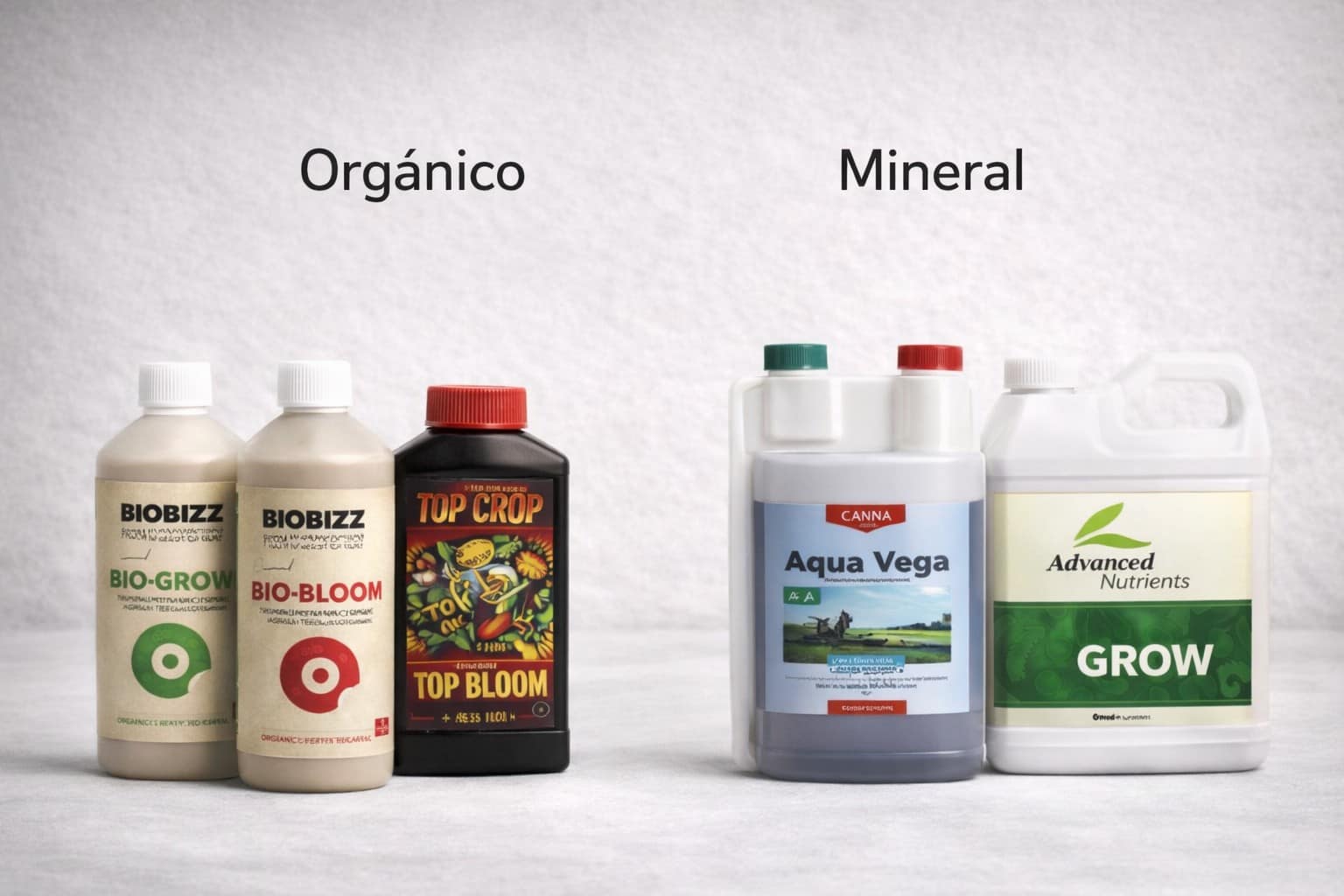 Comparativa entre fertilizantes orgánicos y minerales para marihuana indoor