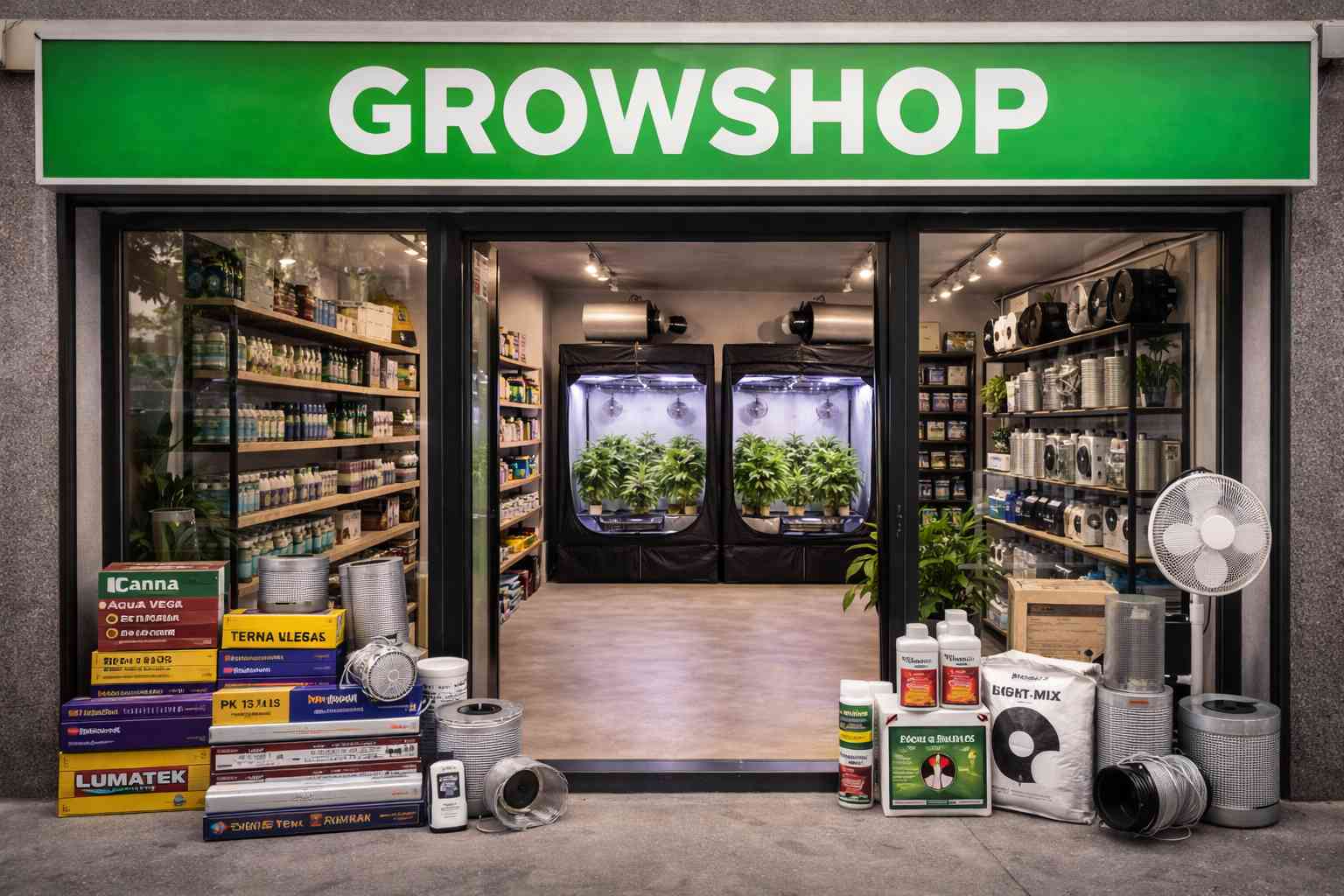 Grow shop en Almería con material de cultivo indoor, fertilizantes y productos CBD