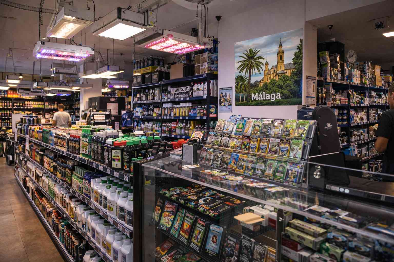 Grow shop en Málaga con semillas, fertilizantes e iluminación LED para cultivo indoor
