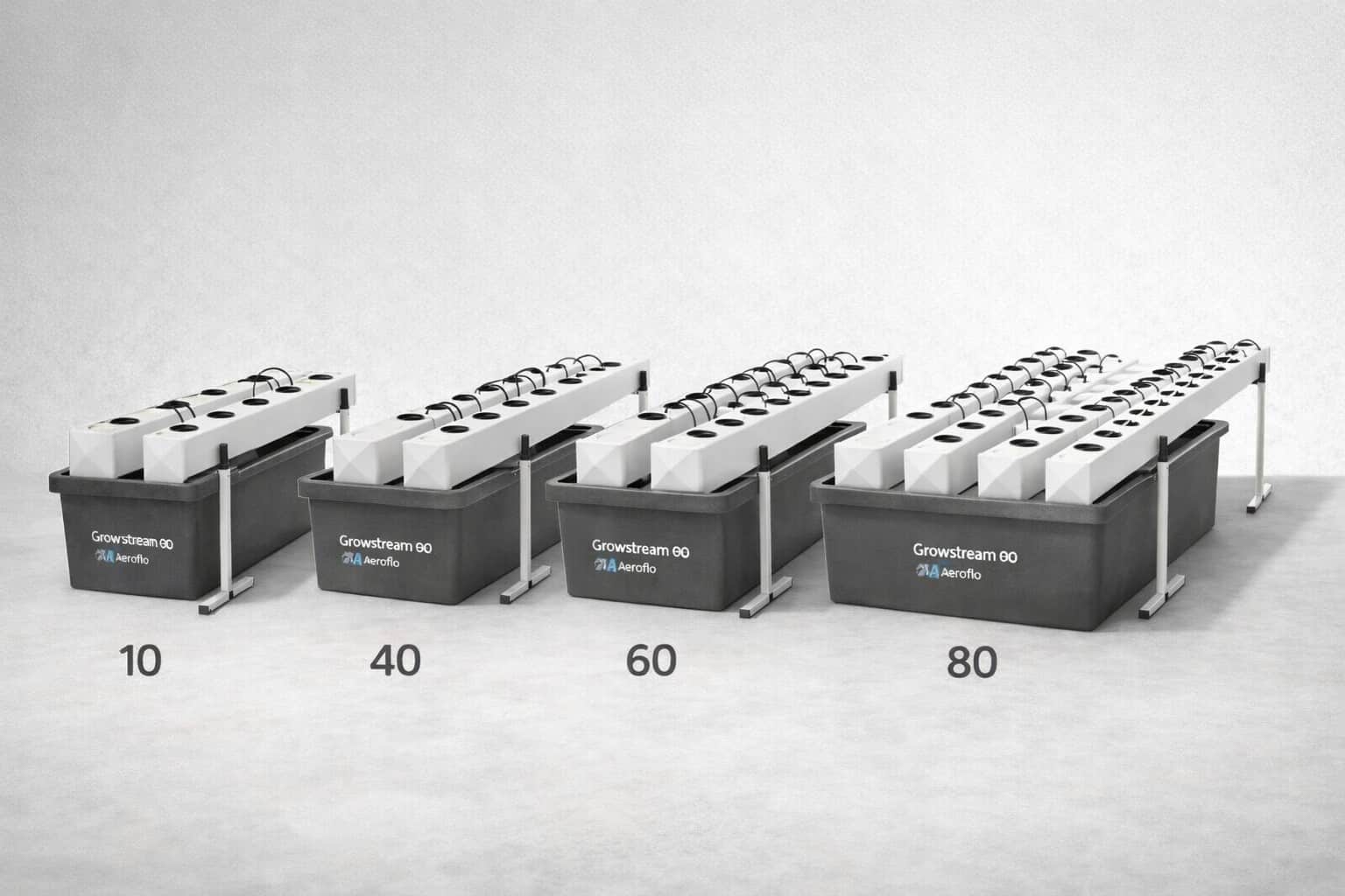 Sistemas aeropónicos Growstream con diferentes capacidades para cultivo indoor
