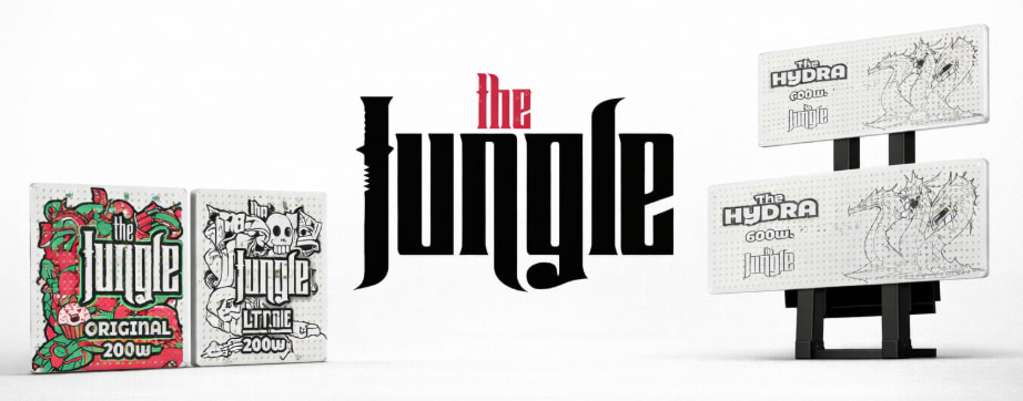 Iluminación LED Jungle para cultivo interior con paneles Hydra y Jackson