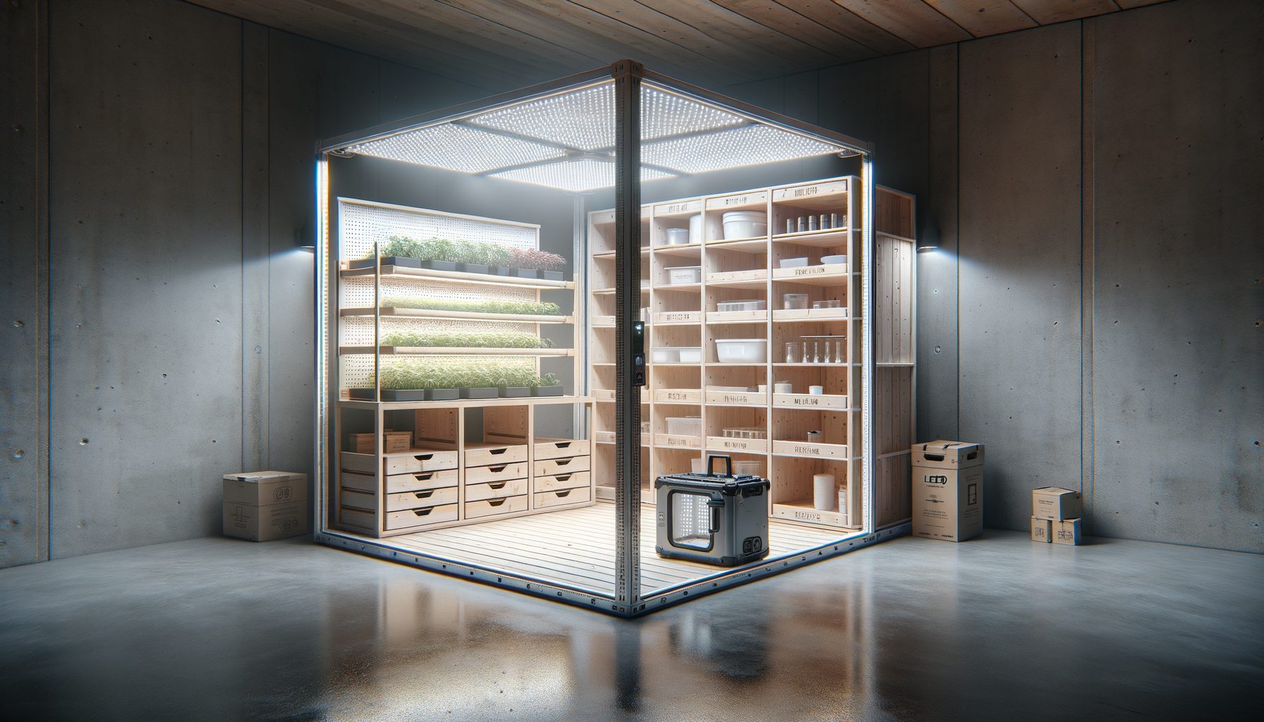 Armario de cultivo indoor completo listo para cultivar cannabis