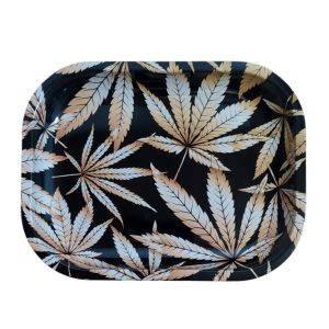 Bandeja Metal 18x14 cm. Leaf Gold