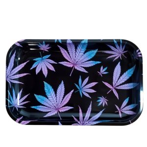 Bandeja Metal 28x18 cm. Leaf Purple