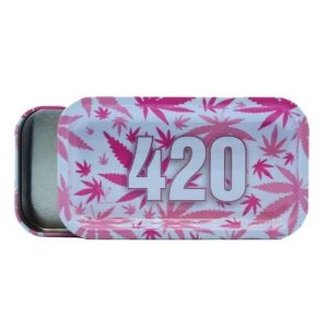 Bandeja Metal con Caja 12x6 cm. 420 Pink Leaves