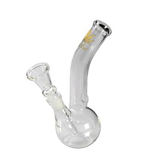 Bong Cristal Gold Leaf Oro Curved 18 cm.