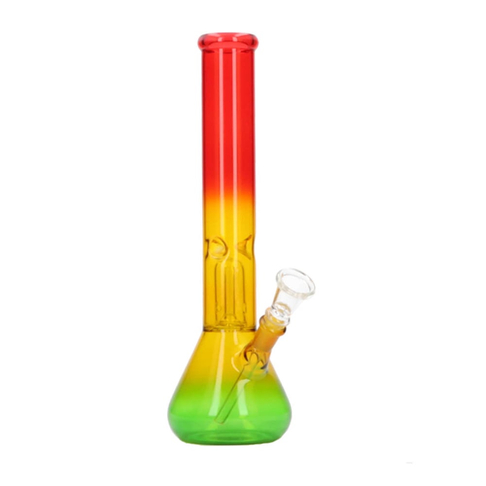 Bong de cristal transparente con percolador ice y diseño rasta en forma cónica de 30 cm para uso fumador y colección