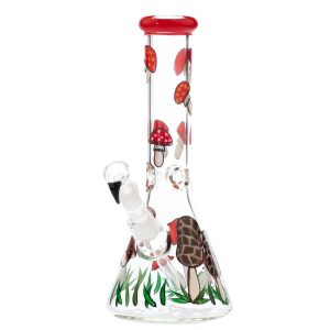 Bong Cristal Mushroom Mixed 31 cm. Heavy 7 mm.