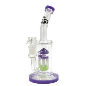 Bong Cristal Percolator Purple Mushroom 36 cm.
