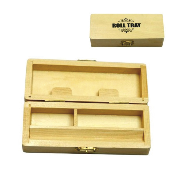Caja Fumador Madera Roll Tray 15x6 cm.