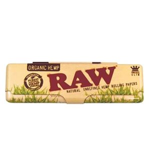 Cajita Metal Papel de Fumar Raw Organic King Size
