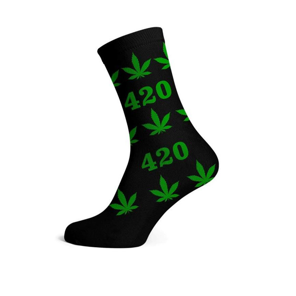 Calcetines Cannabicos Hombre 420 Black Leaves