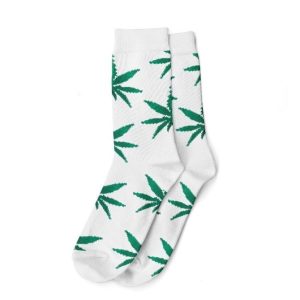 Calcetines Cannabicos Mujer White Leaves