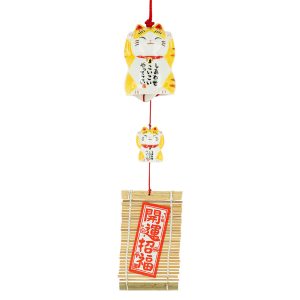 Campana Furin Cerámica Maneki Neko Chatora