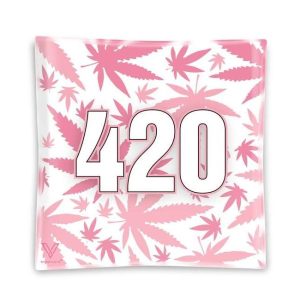 Cenicero Cristal Cuadrado 420 Pink 11x11 cm.