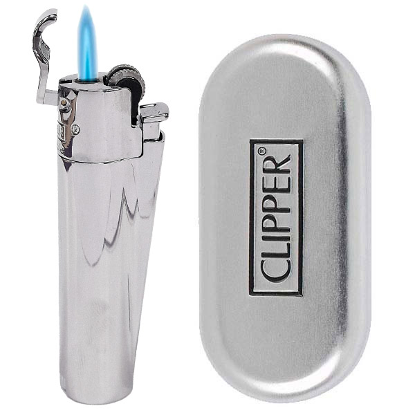Clipper Metal Jet Flame Silver Tapa 1 ud.
