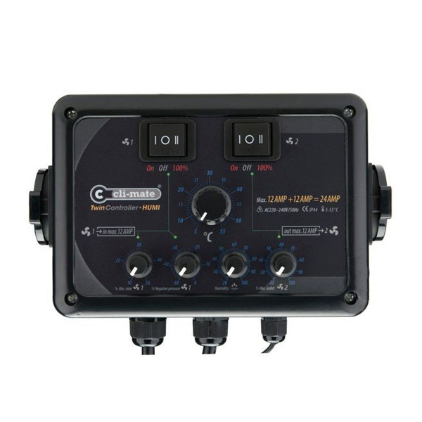 Controlador Climate Twin Controller Humedad / Temperatura / Vel. Mín. 12+12 Amp