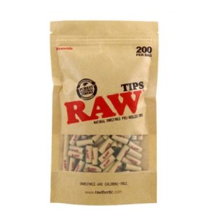 Filtros Raw Tips Prerolled 18x6 mm. 200 ud.