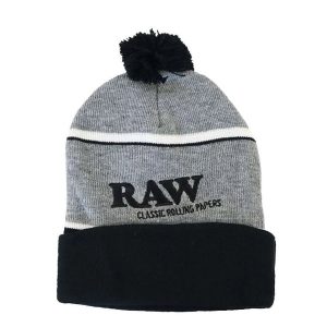 Gorro Nieve Raw Pom Pom Black & Grey