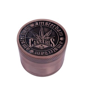 Grinder Polinizador Metal Cannabis Amsterdam Bronze 50 mm 4 partes