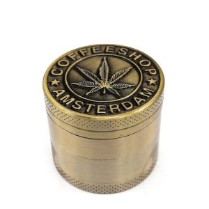 Grinder Polinizador Metal Gold Amsterdam Leaf 40 mm.