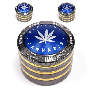 Grinder Polinizador Metal Leaf Blue 52 mm 4 Partes