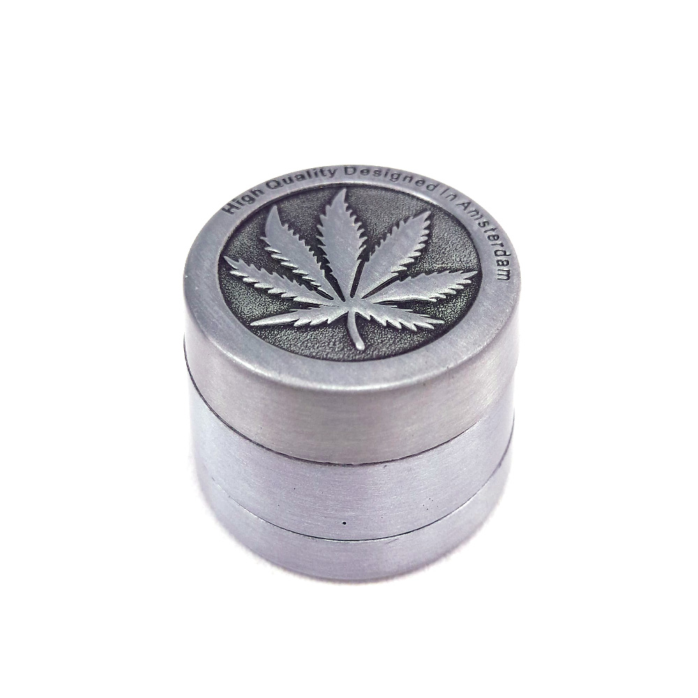 Grinder Polinizador Metal Leaf Silver 30 mm.