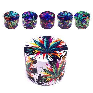 Grinder Polinizador Metal Zinc Leaf 50 mm Mix Color