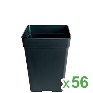 Maceta Cuadrada Negra 13 x 13 x 14.5 cm. 2.2 lt. - 56 ud.