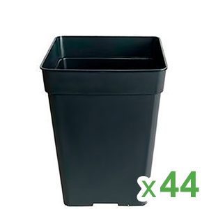 Maceta Cuadrada Negra 18 x 18 x 25.5 cm. 5.5 lt. - 44 ud.
