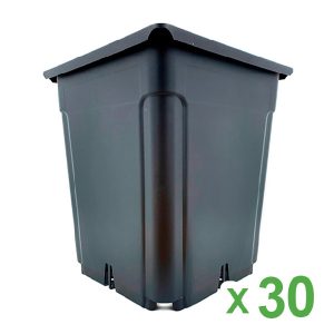 Maceta Cuadrada Negra 20x20x26 cm. 7 lt. - 30 ud.