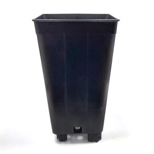 Maceta Cuadrada Negra Base Elevada 12 x 12 x 20 cm. 2 lt. - 50 ud.