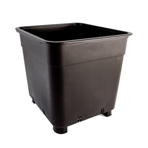 Maceta Cuadrada Negra Base Elevada 30 x 30 x 31 cm. 25 lt.