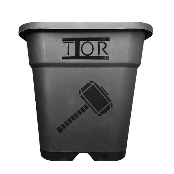 Maceta Cuadrada Negra Thor 24x24x28 cm. 11 lt. - 30 ud.