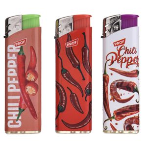 Mechero Piezo 50 ud. Chilli Peppers.